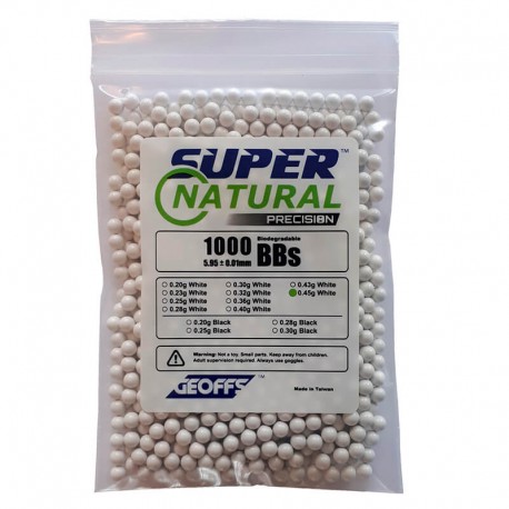 Geoffs™ Super Natural Precision™ Bio BBs 0.45g 1000 Blancas