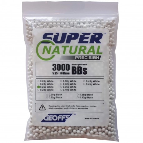 Geoffs™ Super Natural Precision™ Bio BBs 0.25g 3000 Blancas