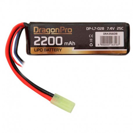 Dragonpro 7.4V 2200mAh 25C LiPO 105x34.5x16mm