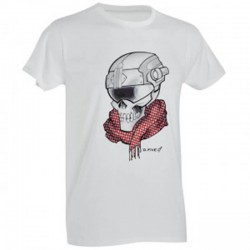 D.Five T-Shirt Skull with Helmet White