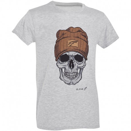 D.Five T-Shirt Skull With Wool Cap Heather Grey