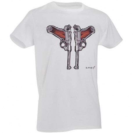 D.Five T-Shirt Luger Guns White
