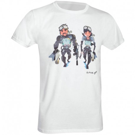 D.Five T-Shirt Navy Seals Team Couple White