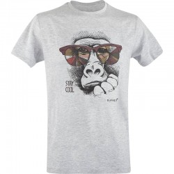 D.Five T-Shirt Monkey with Glasses Heather Grey