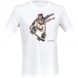 D.Five T-Shirt Skull With Skateboard White