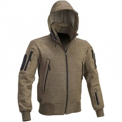 Defcon 5 Sweater Jacket With Hood OD Melange