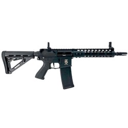 Réplica AEG Rossi Sentinel Epsilon en color negro. Equipado con gatillo electrónico ETU, guardamanos M‑Lok de 9”, gearbox V2 ref