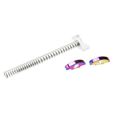 COWCOW AAP01 Aluminium Guide Rod Set Silver | Varilla guía aluminio CNC plateada