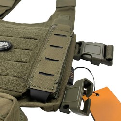 CONQUER Core Chest Rig RG – Chaleco táctico Ranger Green para airsoft.