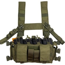 Conquer Micro Chest Rig OD – rig compacto modular en Olive Drab.