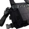 Conquer Micro Chest Rig Negro – rig compacto modular en color negro sólido