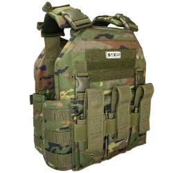 Chaleco táctico SIXMM 036M Spanish Woodland – Triple Porta cargador Rifle/Pistola.