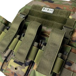 Chaleco táctico SIXMM 036M Spanish Woodland – Triple Porta cargador Rifle/Pistola.