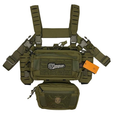 Conquer Titan Chest Rig OD – Chaleco táctico modular Airsoft