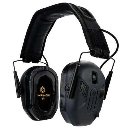 EARMOR M300X-BK - Auriculares tácticos con cancelación de ruido 24dB NRR.