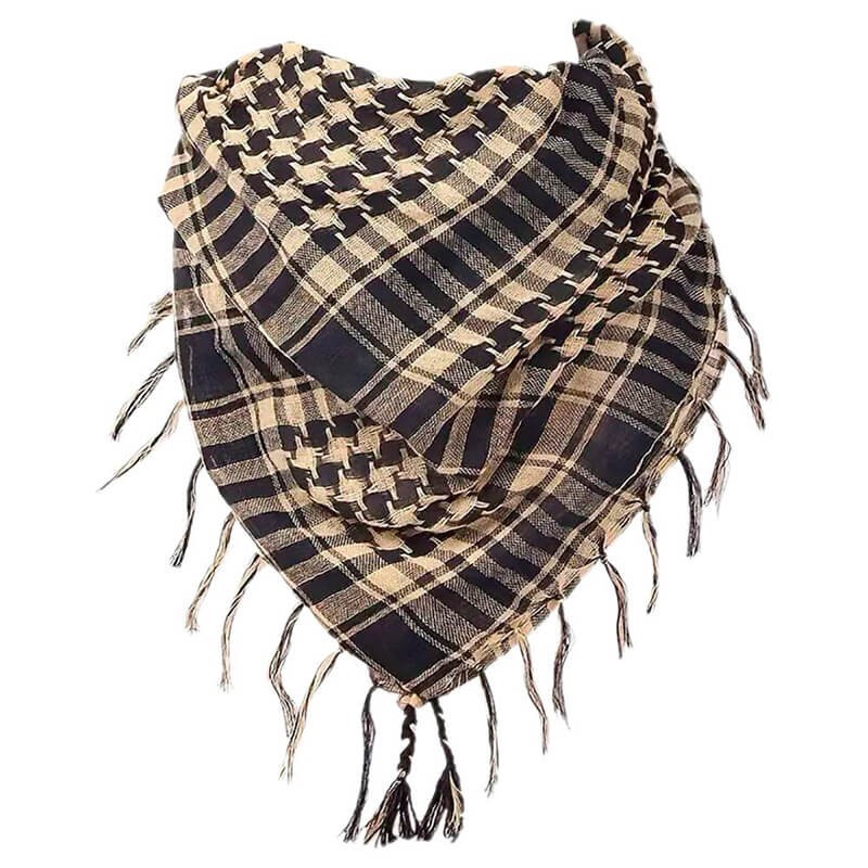 Pañuelo Palestino Shemagh Táctico Militar DragonPro 106x106 cm Arena/Negro – 100% Algodón. Pañuelo Palestino Shemagh Táctico Militar DragonPro 106x106 cm Arena/Negro – 100% Algodón.