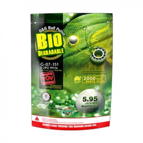 G&G BBs Bio 0.28g Blancas - 2000 BBs